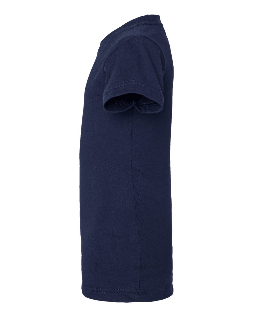 Left View of Navy Girls' Fine Jersey Tee - 2616