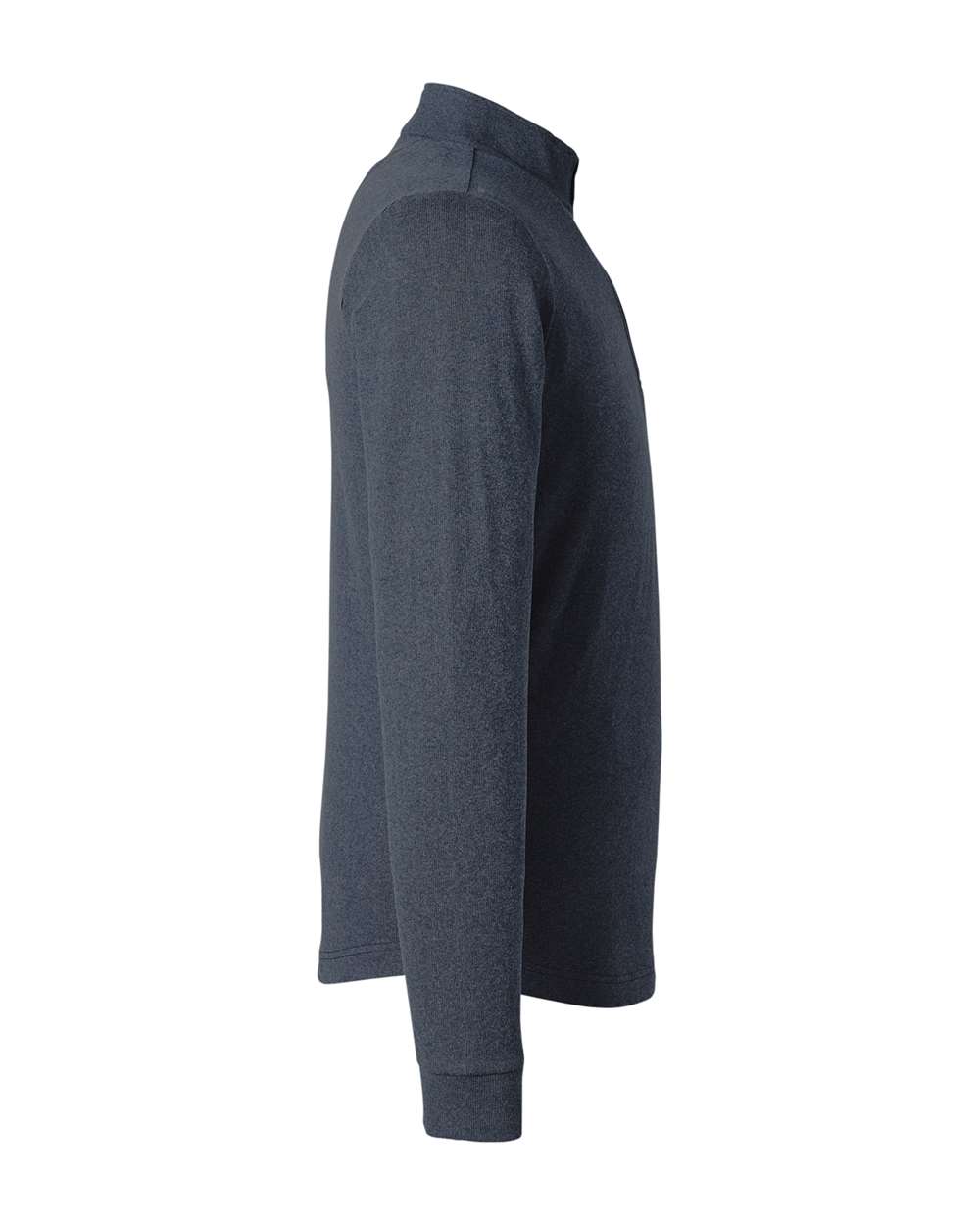 Rear View of Navy Heather Emery Quarter-Zip Pullover - SWE500