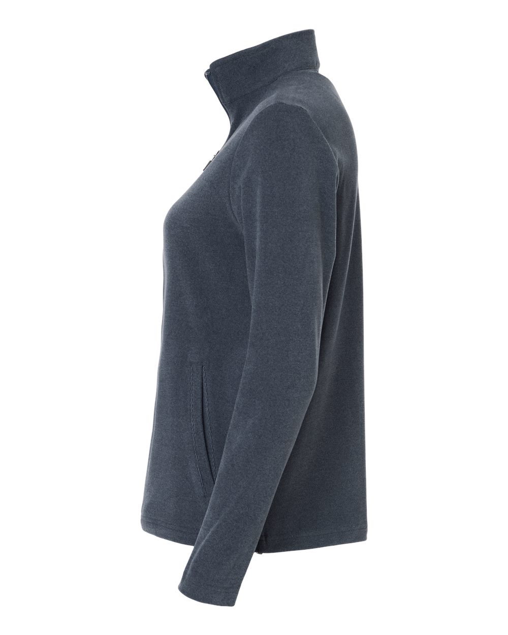 Left View of Navy Heather Women's Emily Full-Zip - SWE500L plain