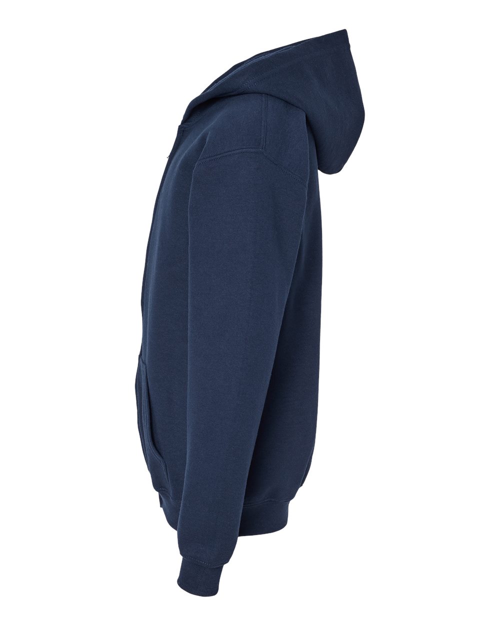 Left View of Navy Heavy Blend™ Youth Full-Zip Hooded Sweatshirt - 18600B
