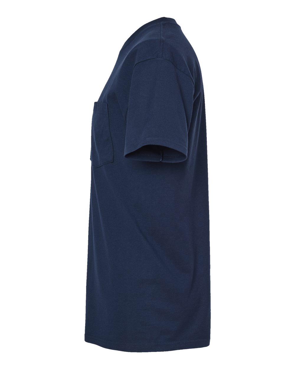 Left View of Navy Heavyweight Jersey Pocket T-Shirt - 293