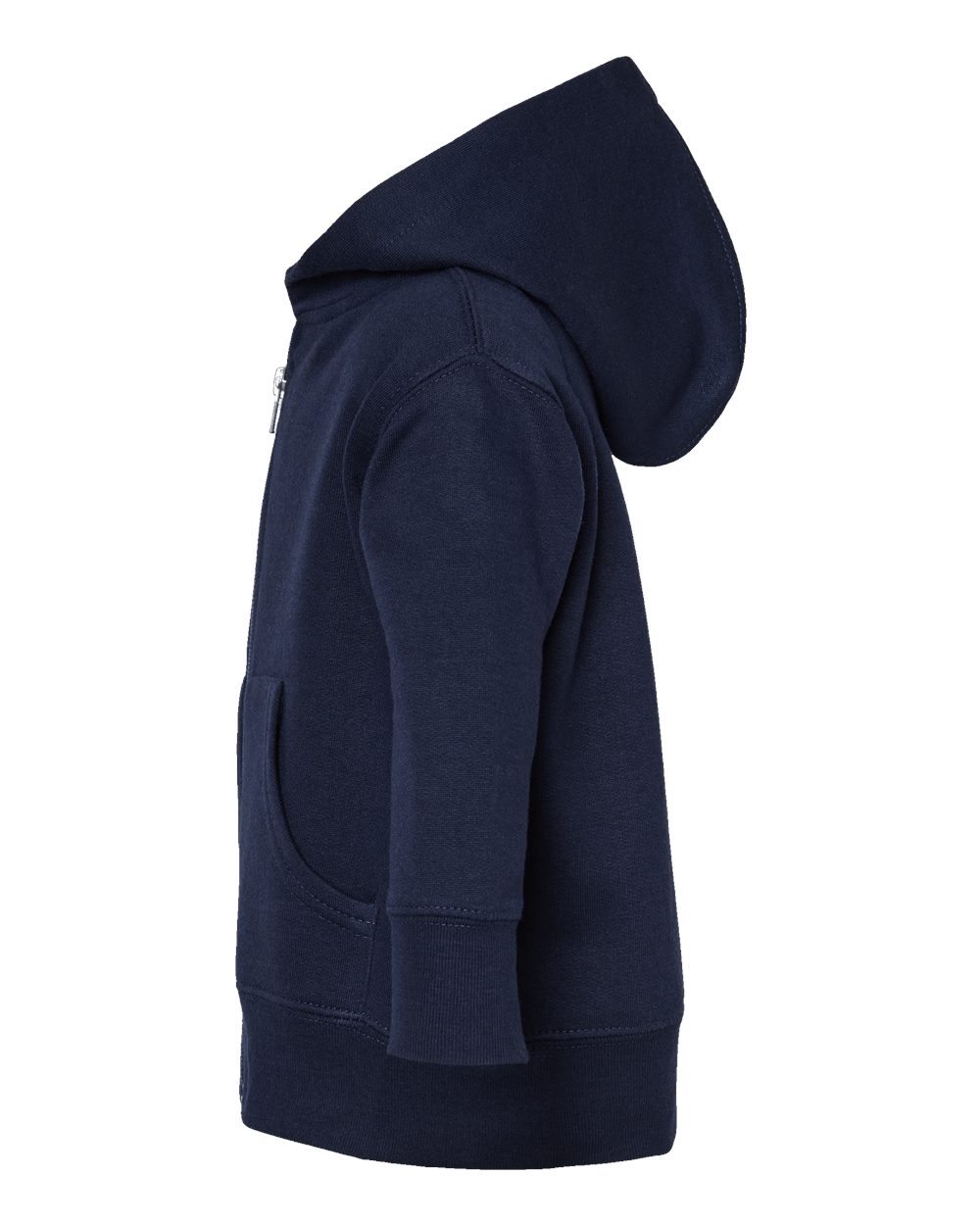 Left View of Navy Infant Full-Zip Fleece Hoodie - 3446