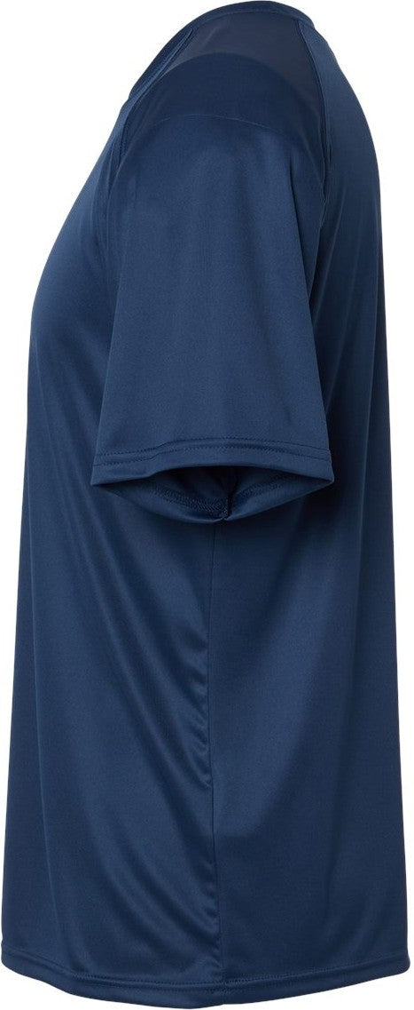 Left View of Navy Islander Performance T-Shirt - 200