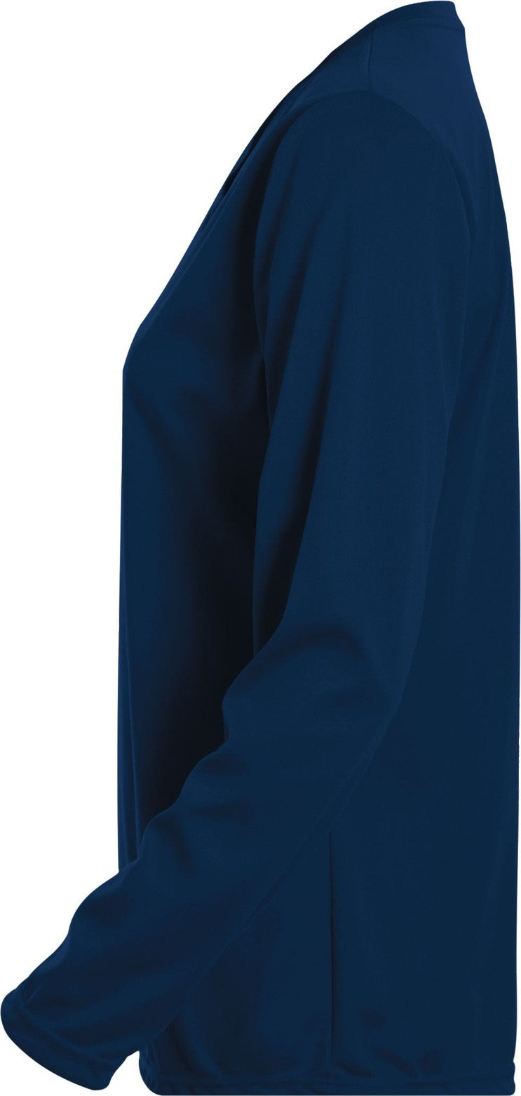 Left View of NAVY LADIES L/S WICKING T-SHIRT