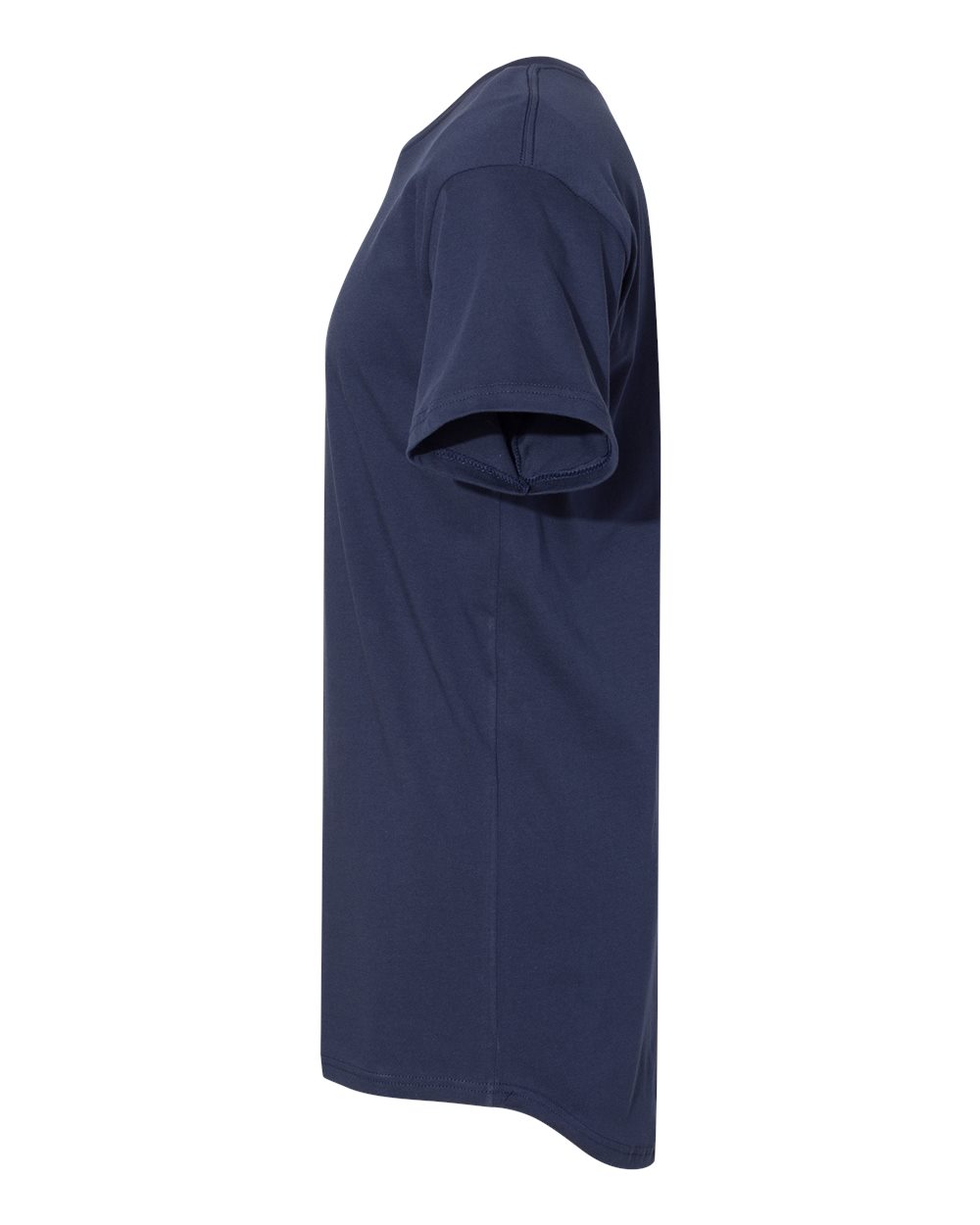 Left View of Navy Long Body Urban Tee - 3006