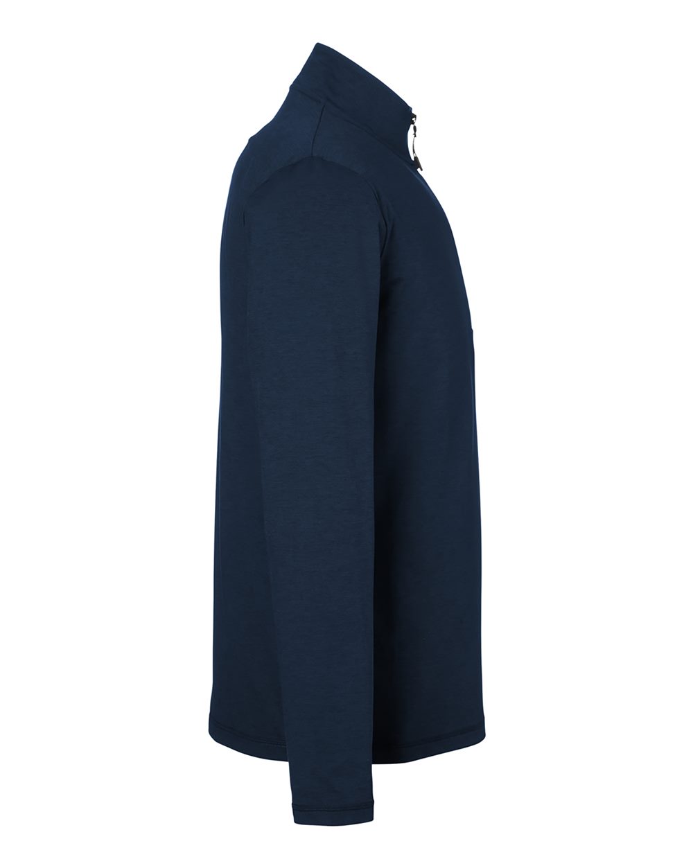 Rear View of Navy Marble Marbled Jersey Fairway Quarter-Zip Pullover - MDP1772