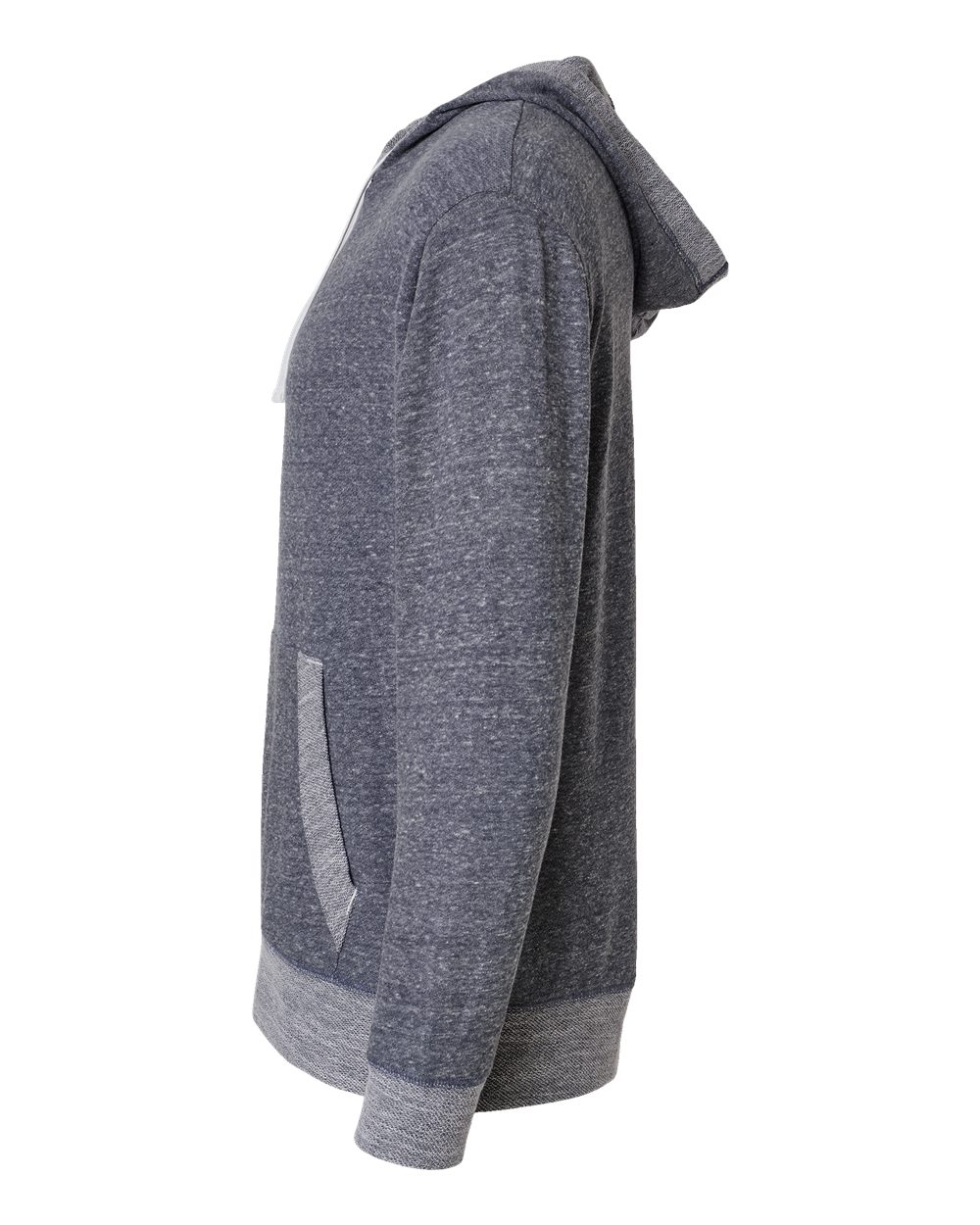 Left View of Navy Melange Harborside Mélange French Terry Hooded Pullover - 6779