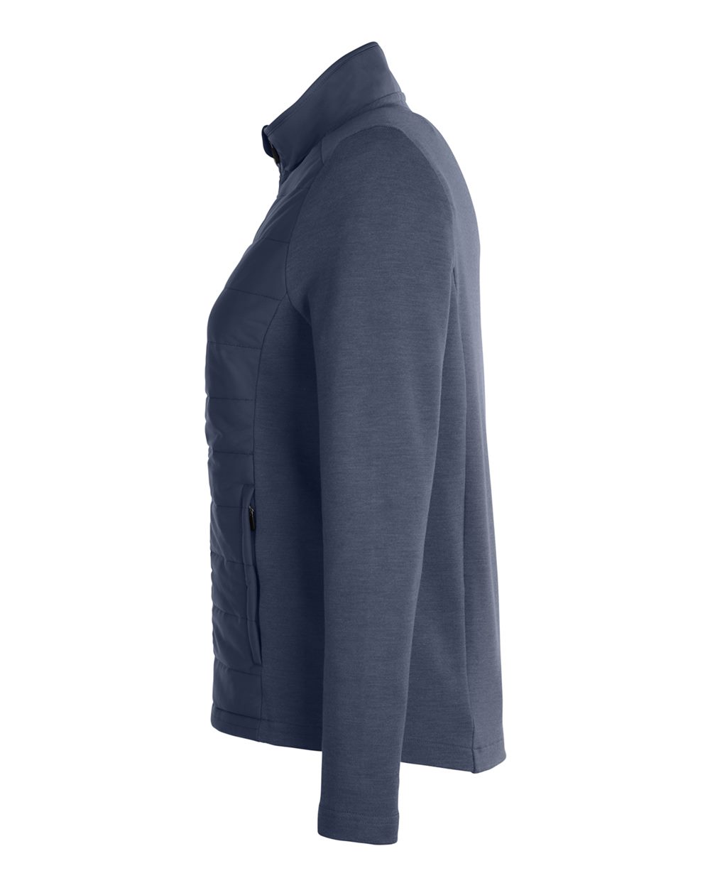 Rear View of Navy Melange/ Navy Women's New Classics® Charleston Hybrid Jacket - DG704W
