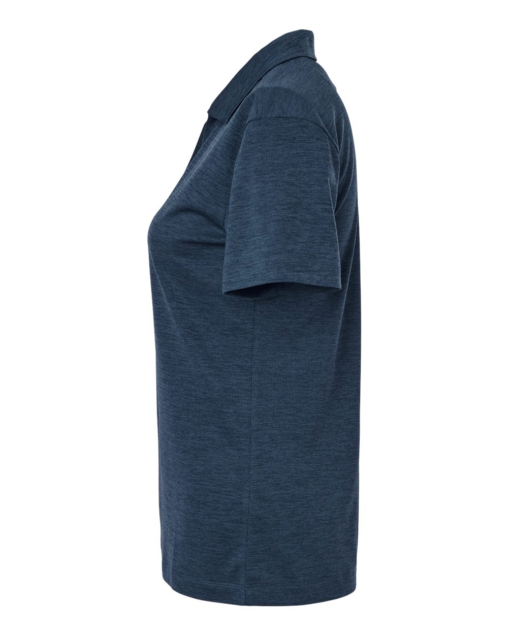 Left View of Navy Melange Women&#39;s Performance Mélange Polo - 4HM00L
