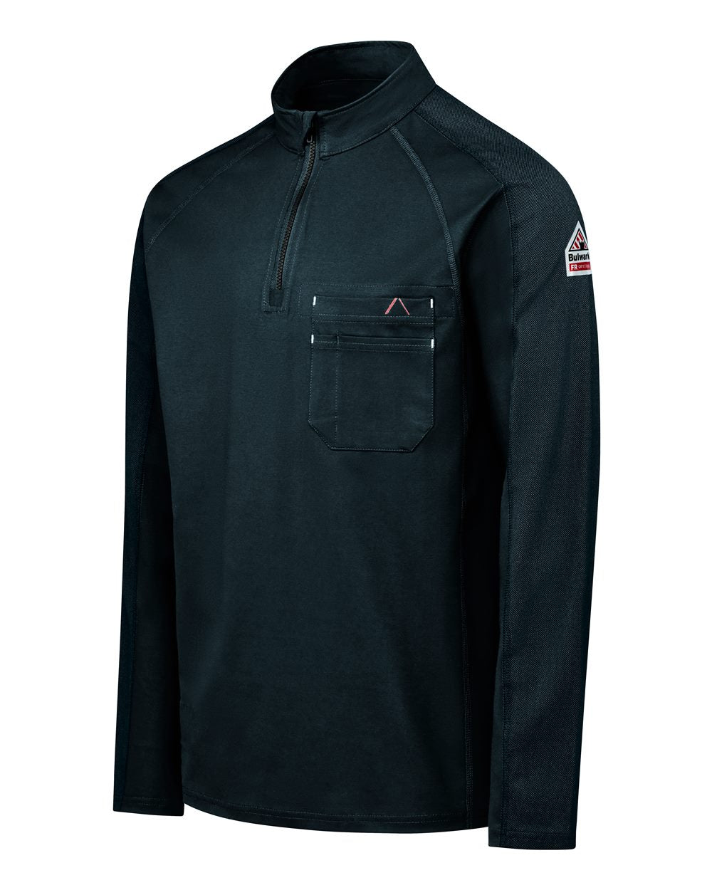Left View of Navy Men's Flex Knit Quarter-Zip Pullover - STZ2 plain