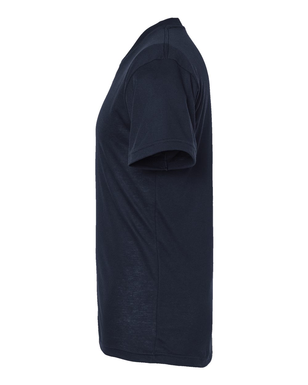 Left View of Navy Poly-Rich V-Neck T-Shirt - 207