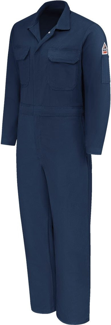 Left View of Navy Premium Coverall - EXCEL FR® ComforTouch® - 7 oz. - CLB2