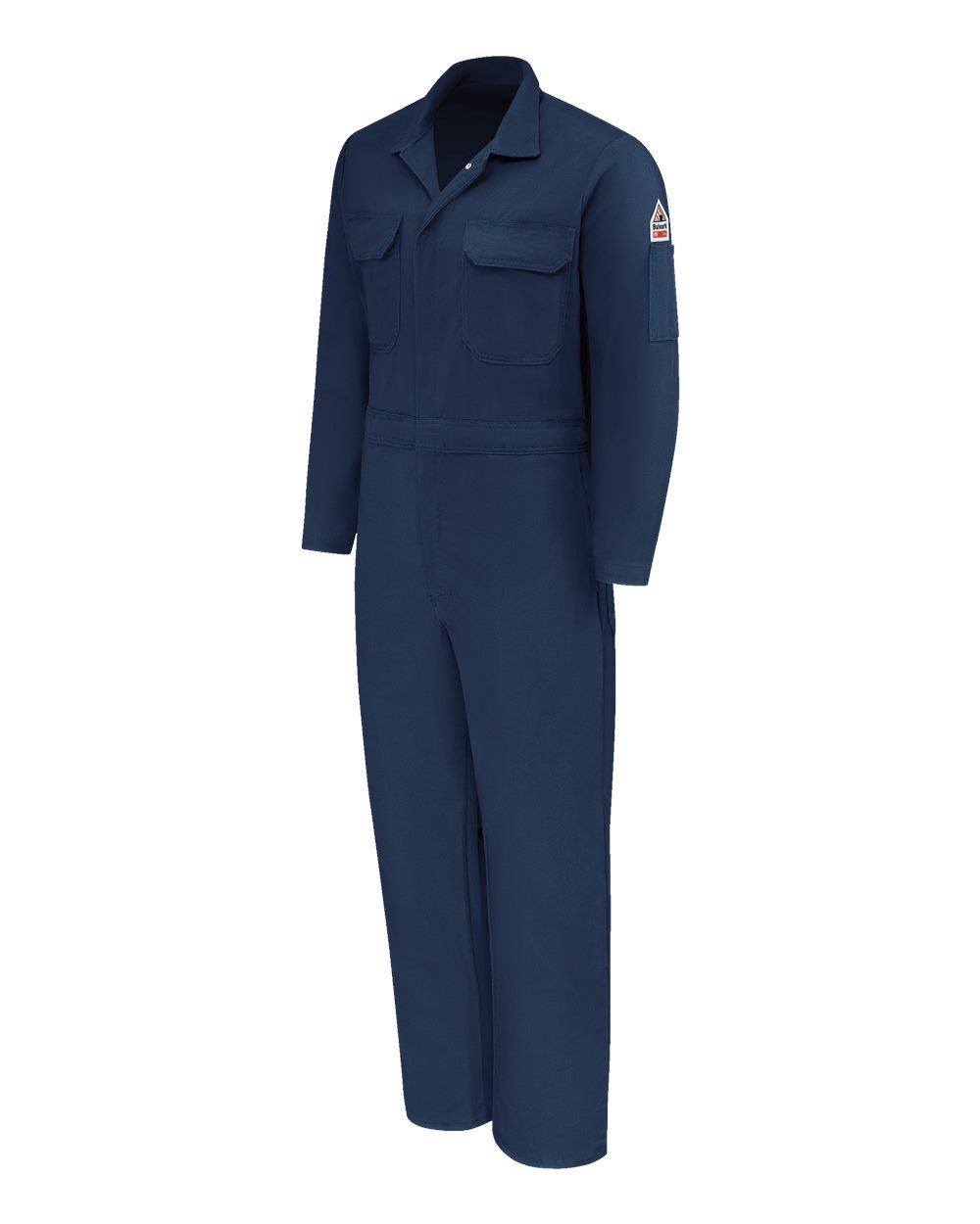 Left View of Navy Premium Coverall - EXCEL FR® ComforTouch® - 7 oz. - CLB2
