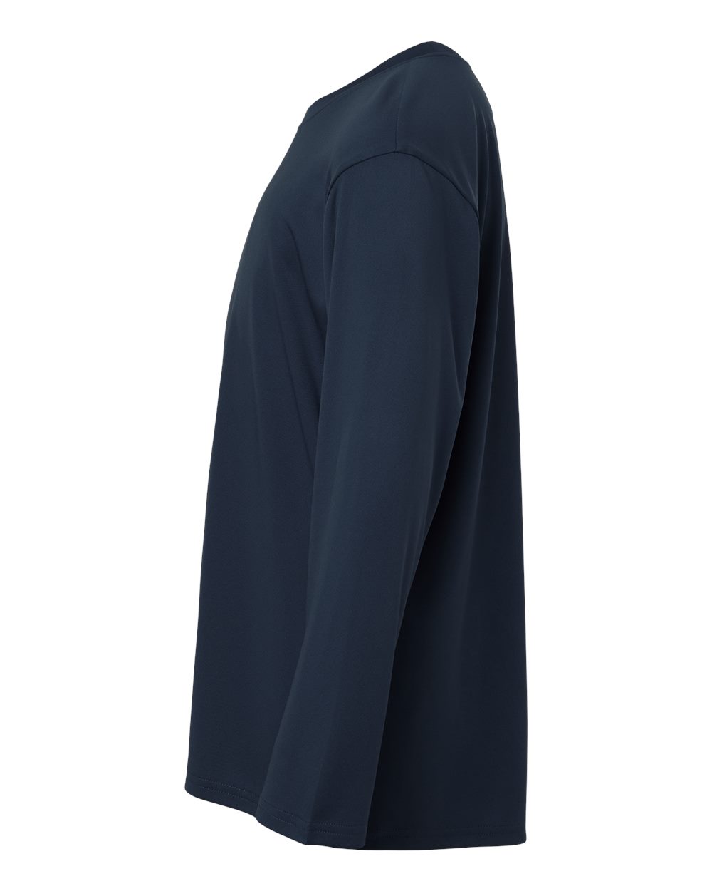 Left View of Navy Pro-Lock Youth Performance Long Sleeve T-Shirt - 48400Y