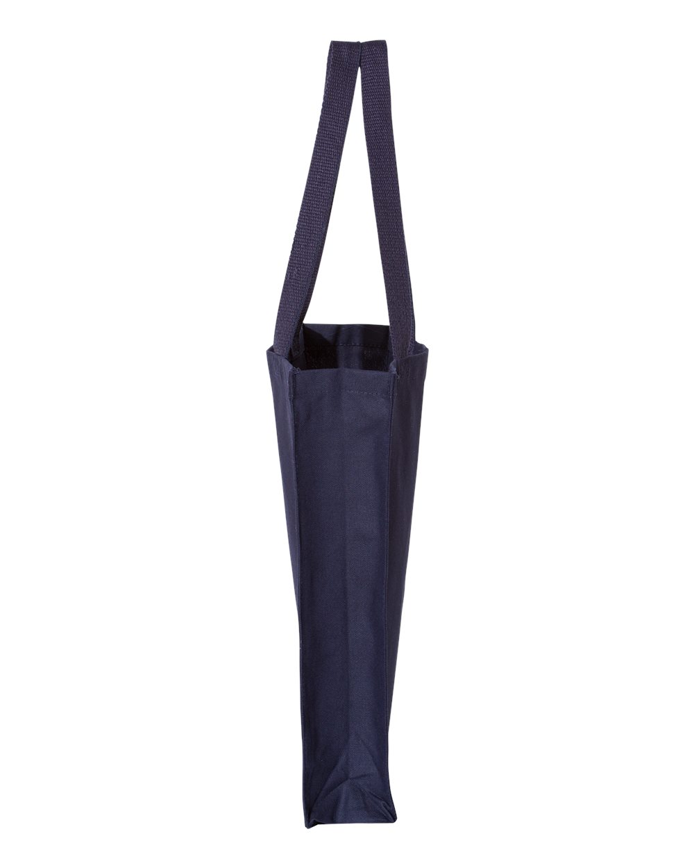 Left View of Navy Promotional Shopper Tote - OAD100