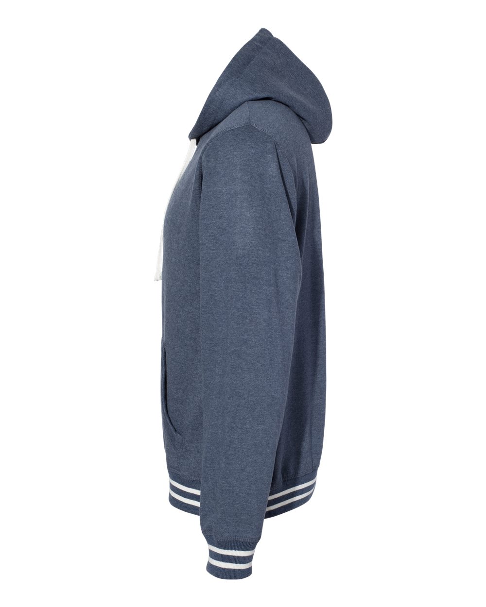 Left View of Navy Relay Hooded Sweatshirt - 8649