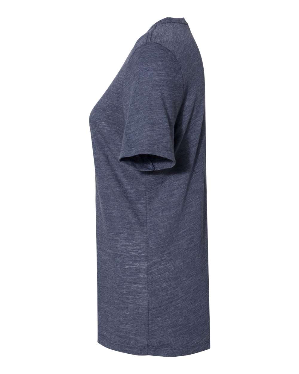 Left View of Navy Slub Women’s Relaxed Fit Vintage Slub Tee - 6416