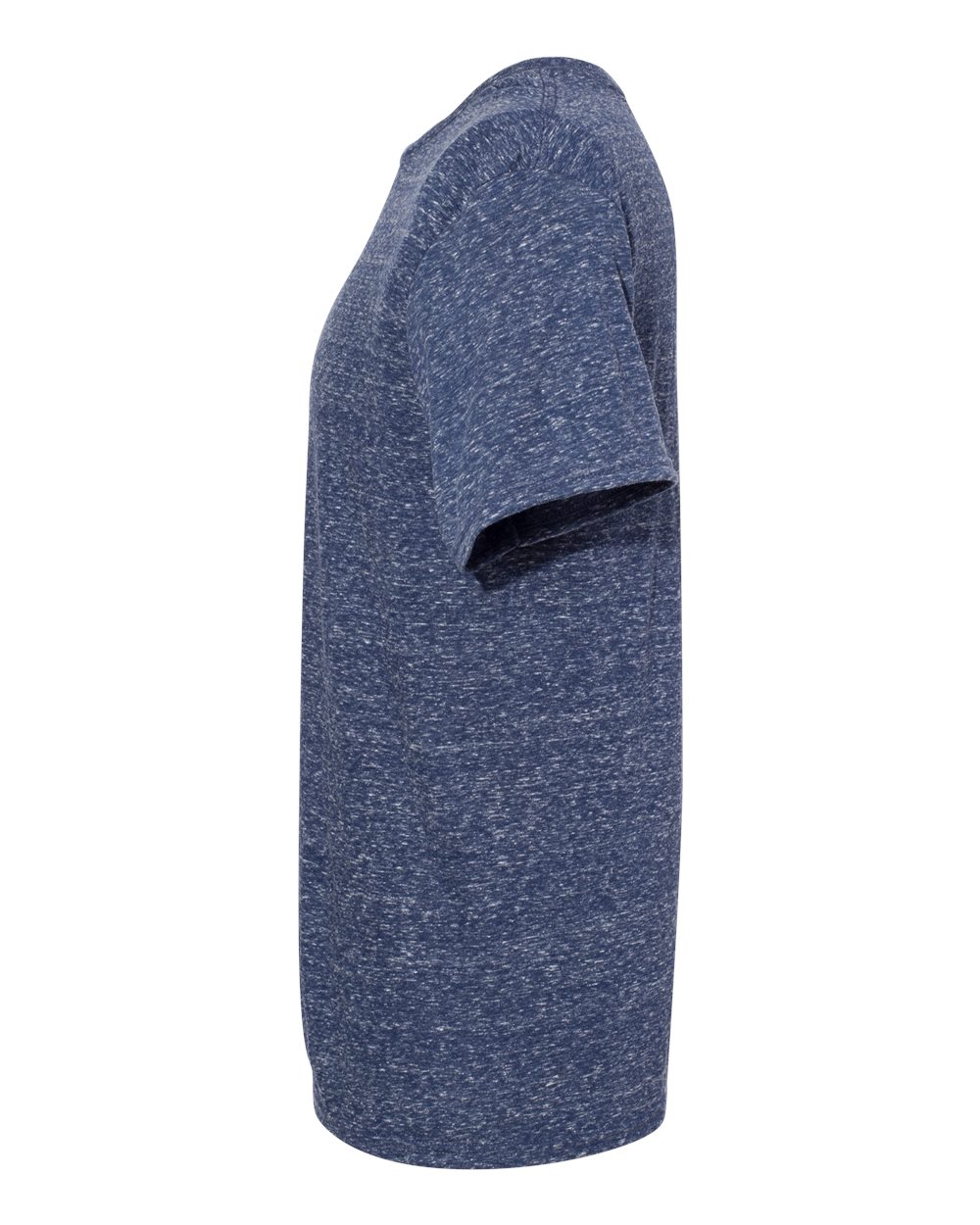 Left View of Navy Snow Heather Jersey T-Shirt - 88MR