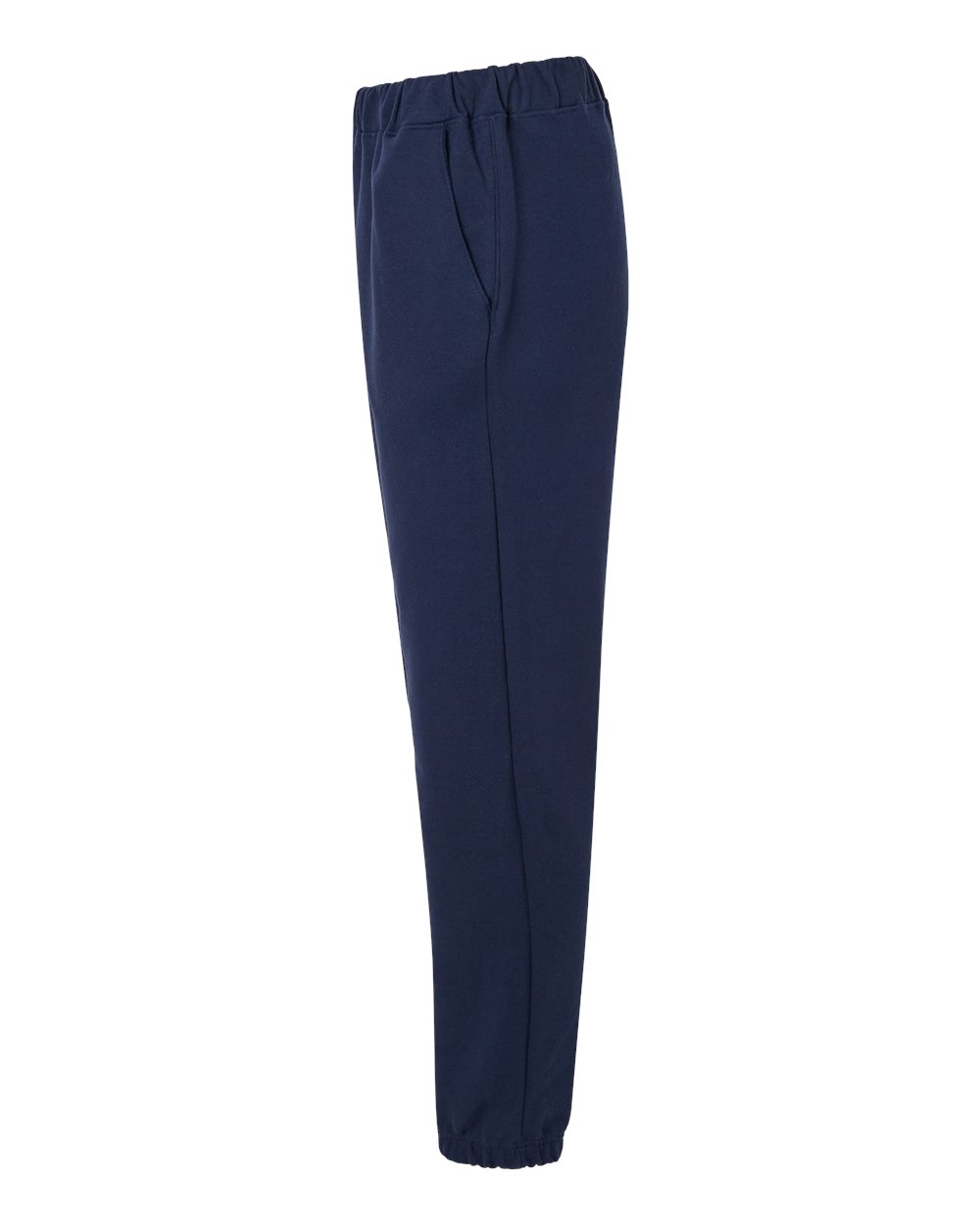 Left View of Navy Softstyle® Midweight Pocket Sweatpants - SF100