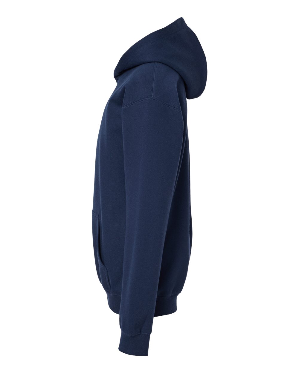 Left View of Navy Softstyle® Youth Midweight Hooded Sweatshirt - SF500B