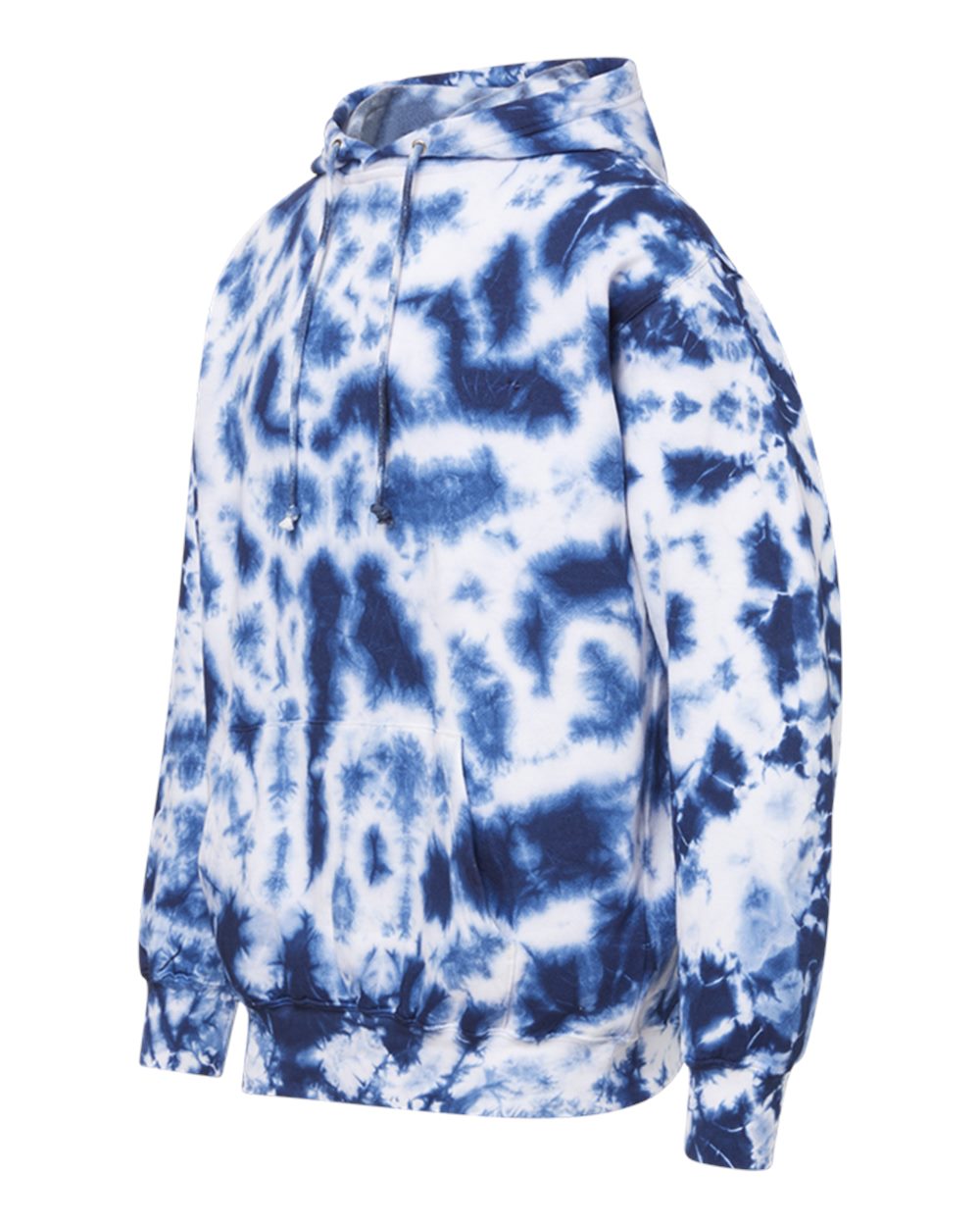 Left View of Navy Tie Dye Classic Fleece Tie-Dye Hooded Sweatshirt - 1290