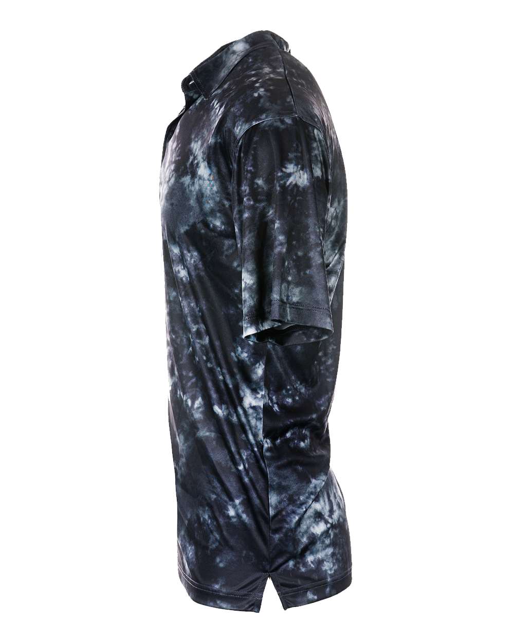 Left View of Navy Tie Dye Golf Polo - 0101
