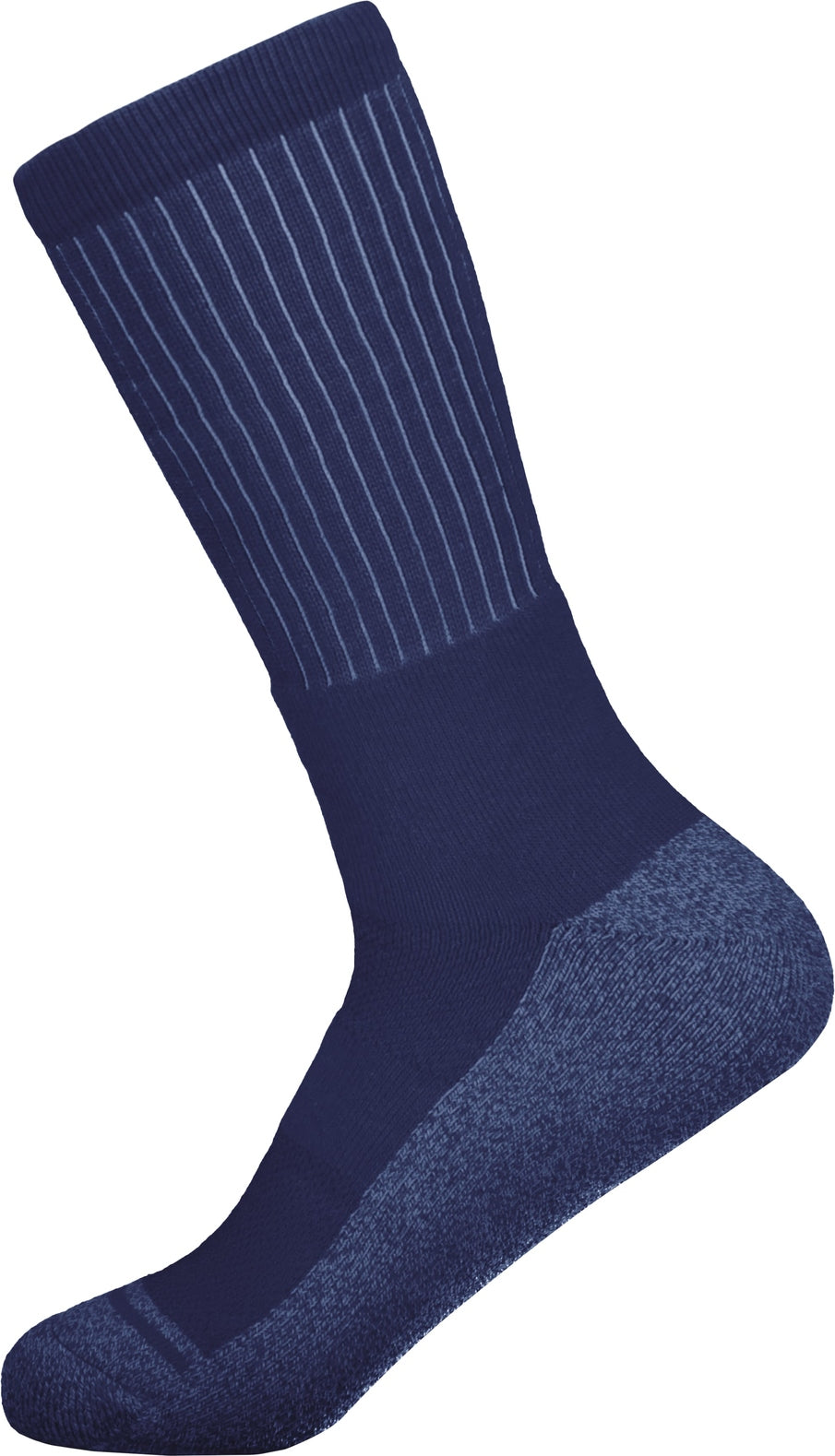 Left View of NAVY TONAL CREW SOCK