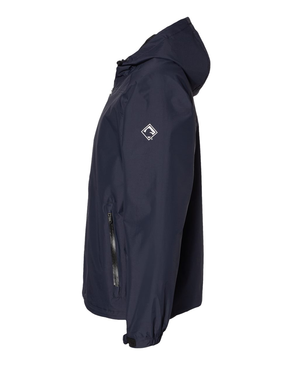 Left View of Navy Torrent Waterproof Hooded Jacket - 5335