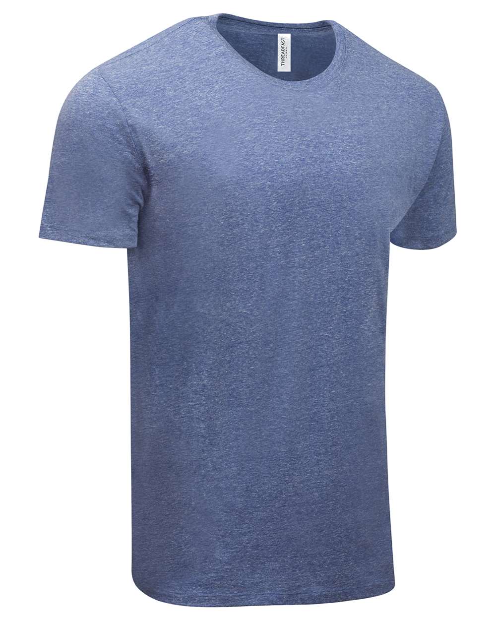 Rear View of Navy Triblend Triblend Short-Sleeve T-Shirt - 102A