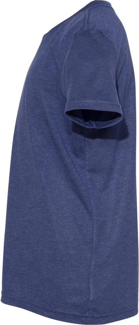 Left View of Navy Triblend Youth Triblend Tee - 3413Y