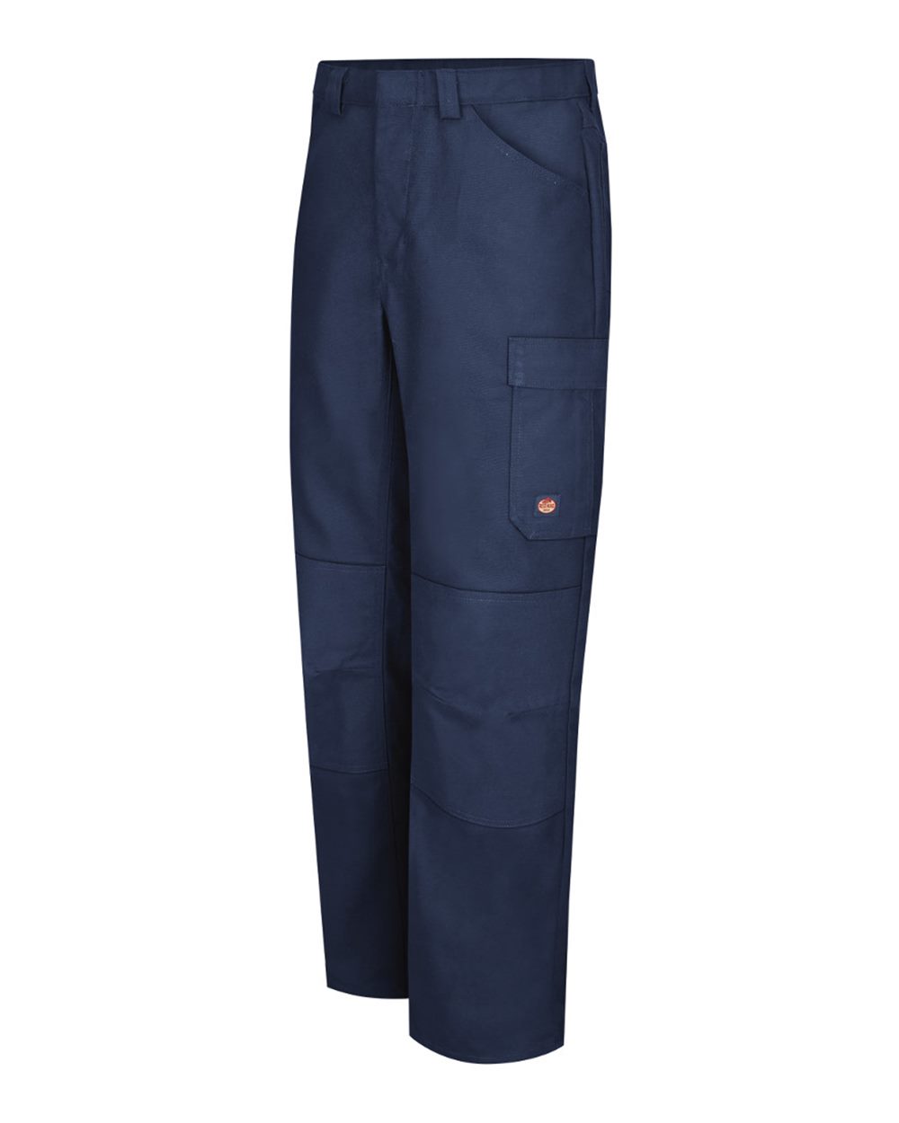 Left View of Navy - Unhemmed Shop Pants - PT2A