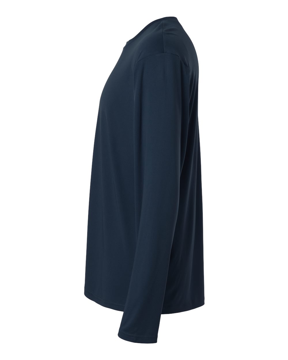 Left View of Navy Unisex Tall Pro-Lock Performance Long Sleeve T-Shirt - 48400T plain