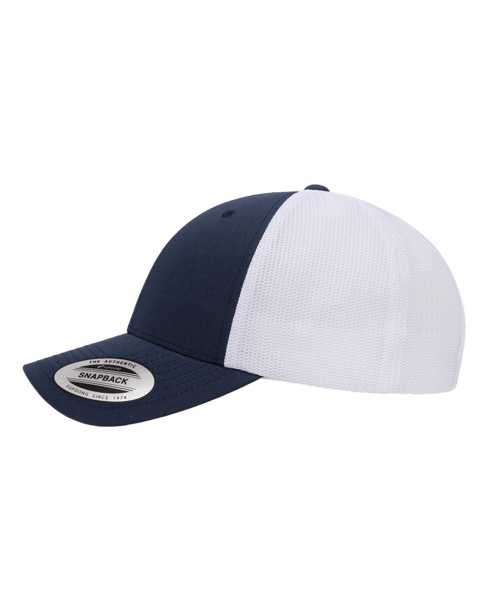 Left View of Navy/ White Elite Cap - 6601