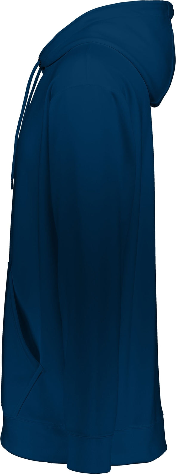 Left View of NAVY WICKING FLEECE HOOD SWEATSHIRT
