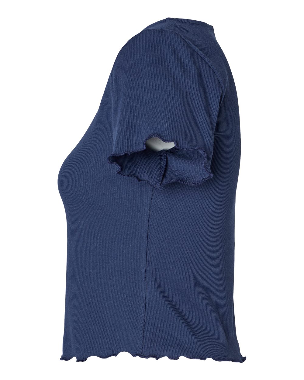 Left View of Navy Women&#39;s Baby Rib T-Shirt - BW2403