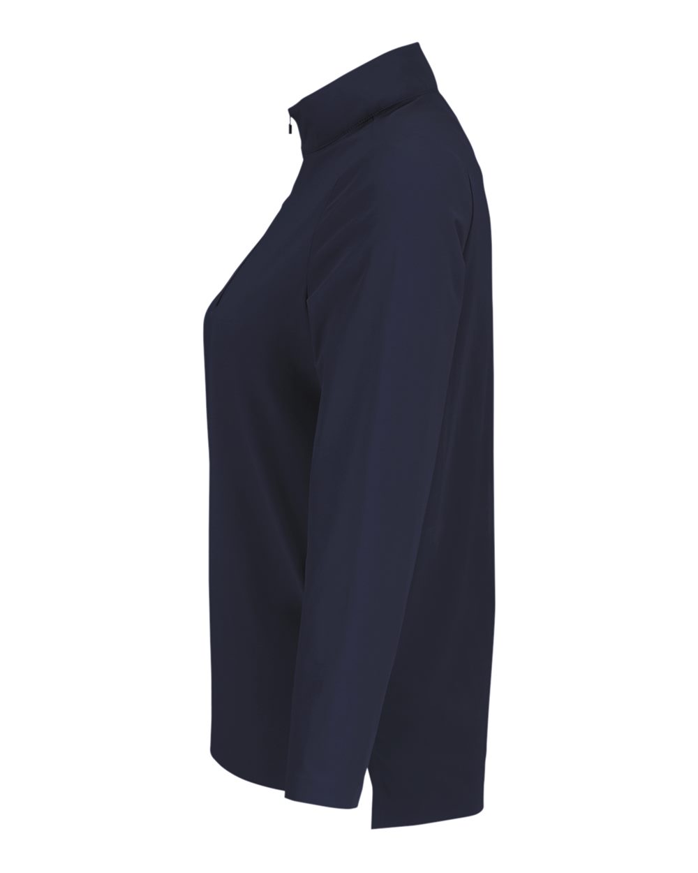 Left View of Navy Women&#39;s CrownLux Performance® Windsor Welded Quarter-Zip Pullover - DG410W