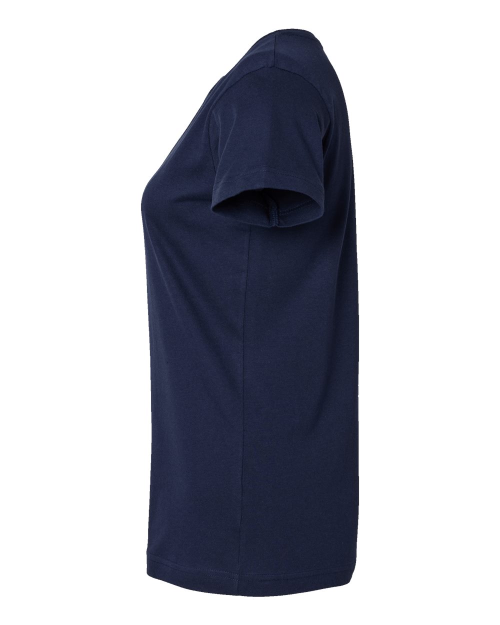 Left View of Navy Women's Fine Jersey Tee - 3516