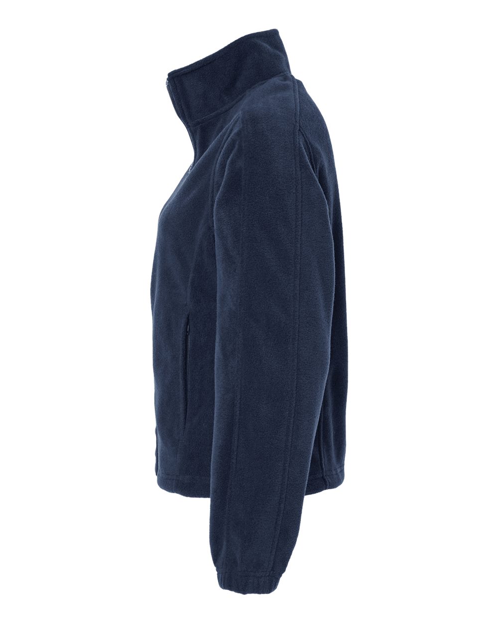 Left View of Navy Women&#39;s Polar Fleece Full-Zip Jacket - 5062