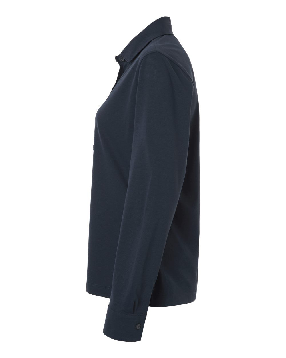 Left View of Navy Women's Pro-Flex Sorona® Button Down Shirt - 41SPLL