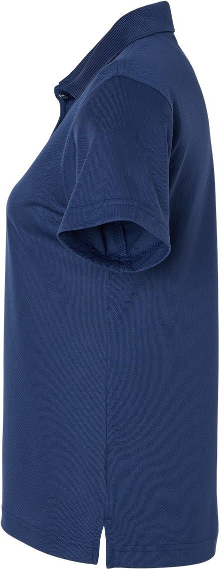 Left View of Navy Women's Saratoga Performance Mini Mesh Polo - 104