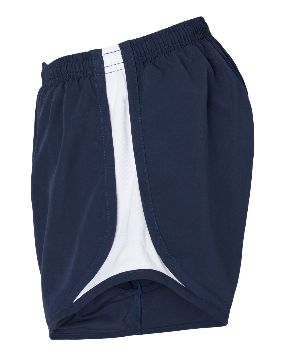Left View of Navy Women&#39;s Sport Shorts - BW6102