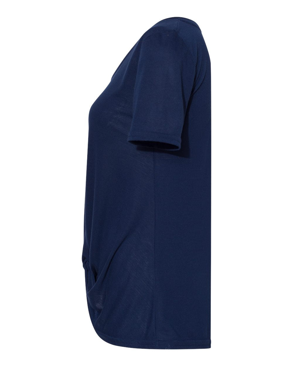 Left View of Navy Women&#39;s Twisted T-Shirt - T52