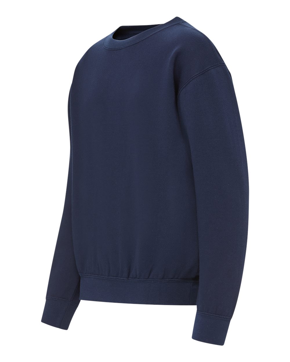 Left View of Navy Youth Buddy Crewneck Sweatshirt - 23154Y