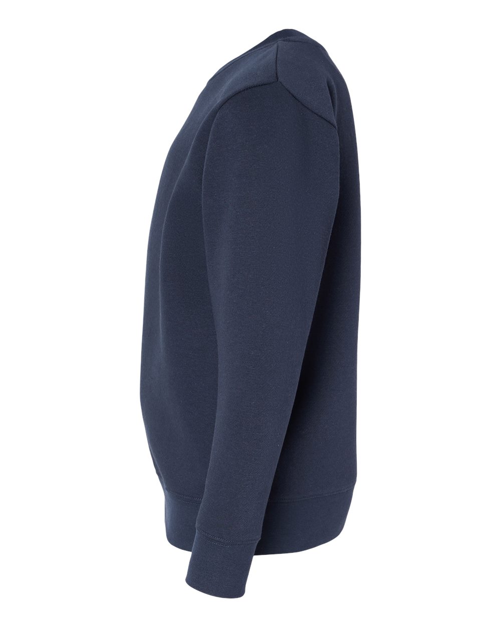 Left View of Navy Youth Elevated Fleece Crewneck Sweatshirt - 2225