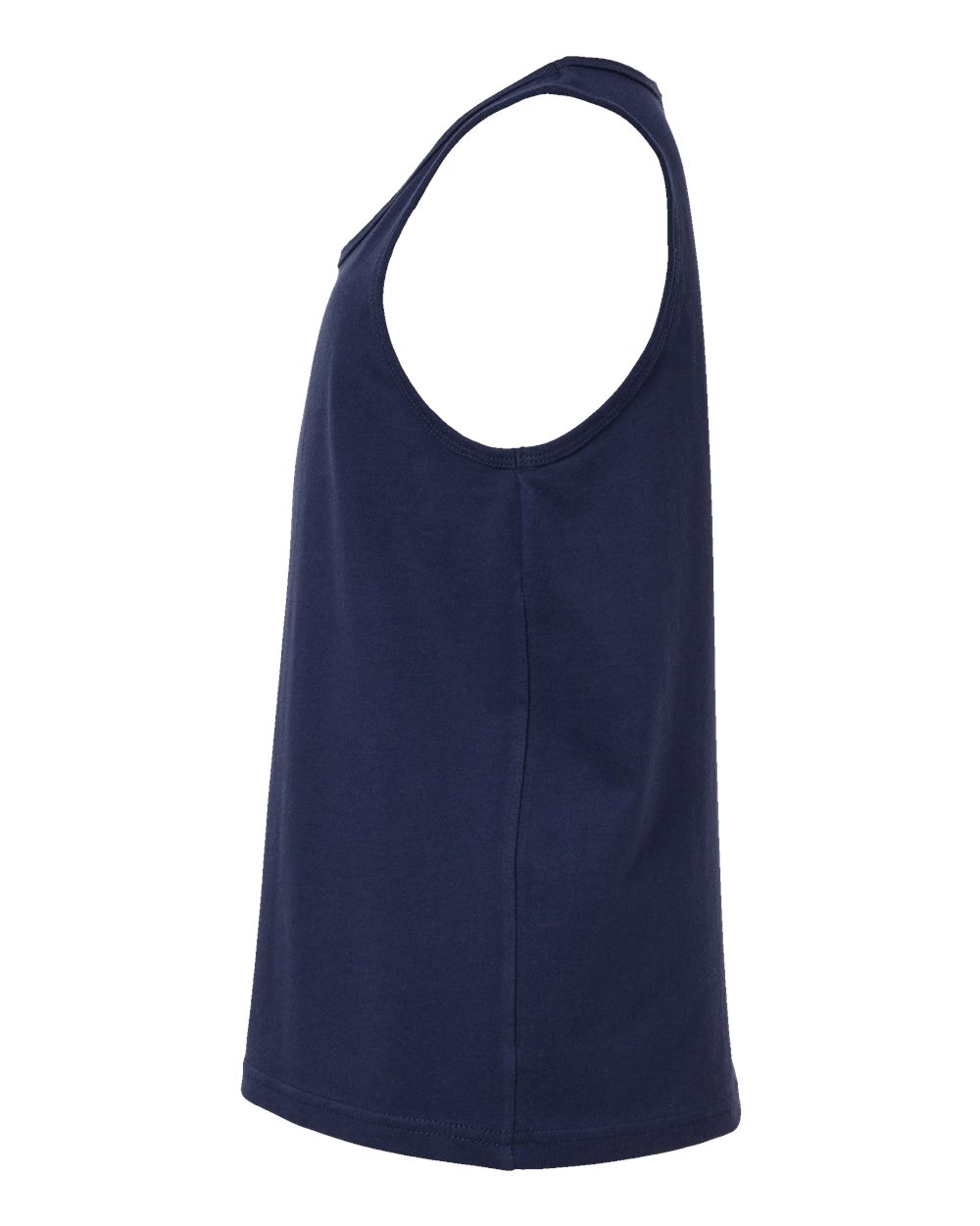Left View of Navy Youth Jersey Tank - 3480Y
