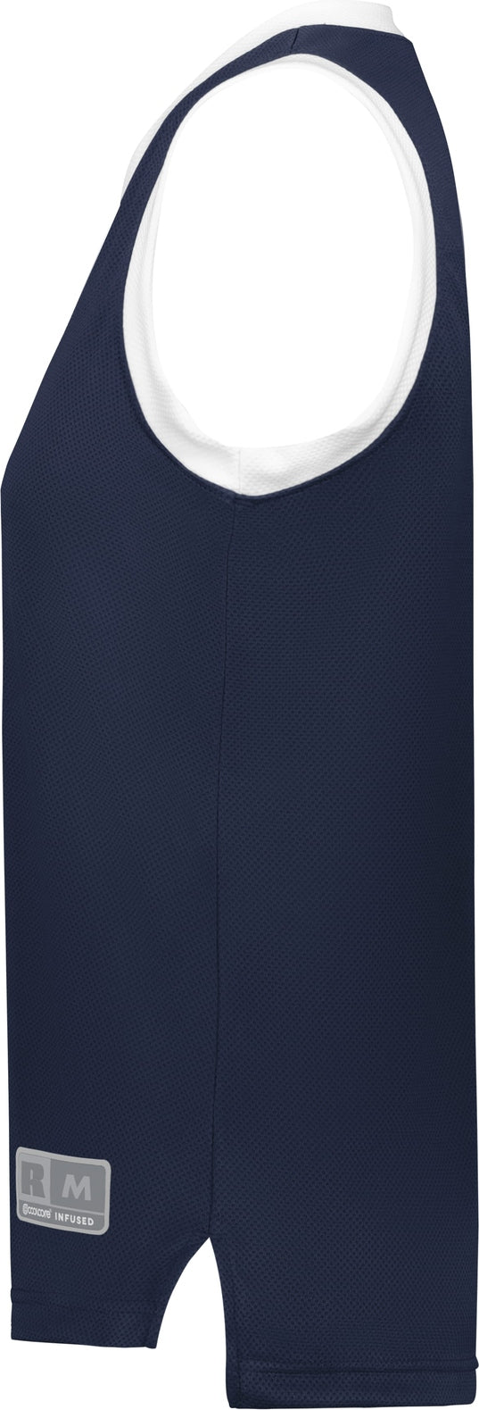 Left View of NAVY/WHITE LDS COOLCORE ELITE JERSEY