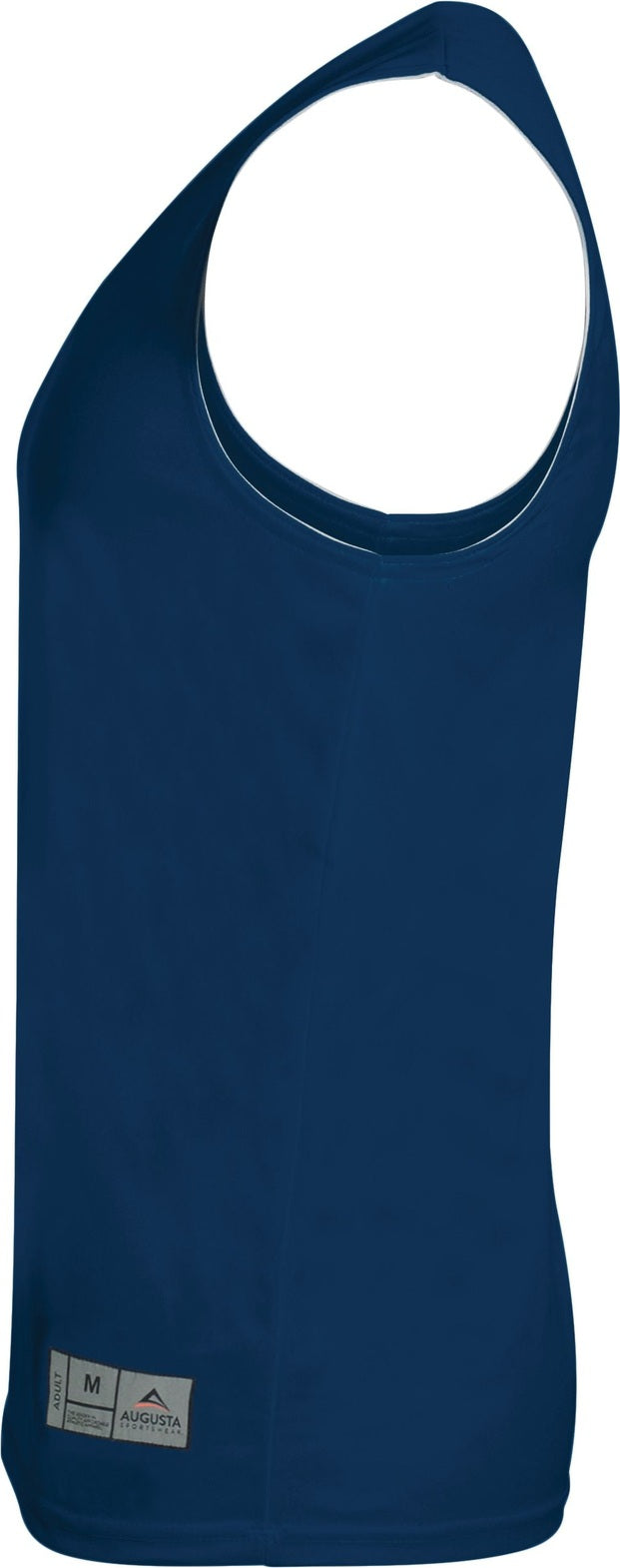 Left View of NAVY/WHITE REVERSIBLE WICKING TANK