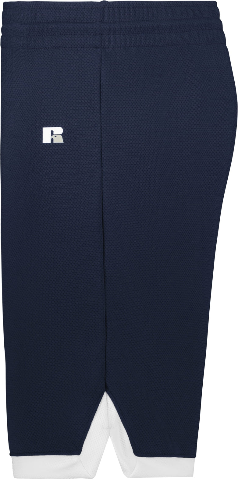 Left View of NAVY/WHITE YTH COOLCORE ELITE SHORTS