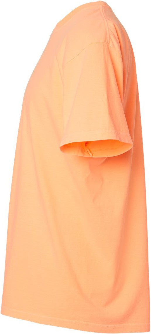 Left View of Neon Cantaloupe Garment-Dyed Heavyweight T-Shirt - 1717