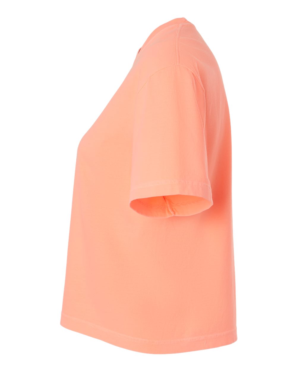 Left View of Neon Cantaloupe Women&#39;s Heavyweight Boxy T-Shirt - 3023CL